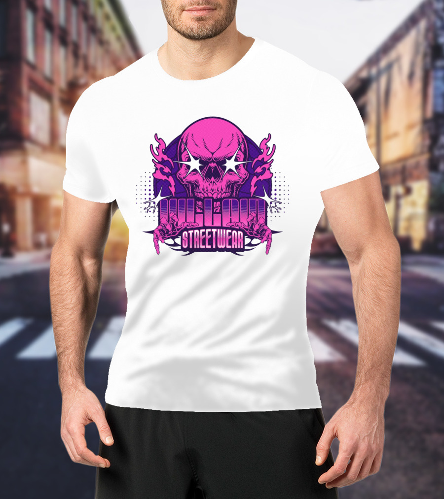 Villain Streetwear Skull Flames Urban Gothic Aesthetic T-Shirt