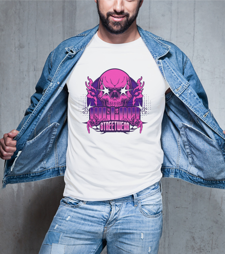 Villain Streetwear Skull Flames Urban Gothic Aesthetic T-Shirt