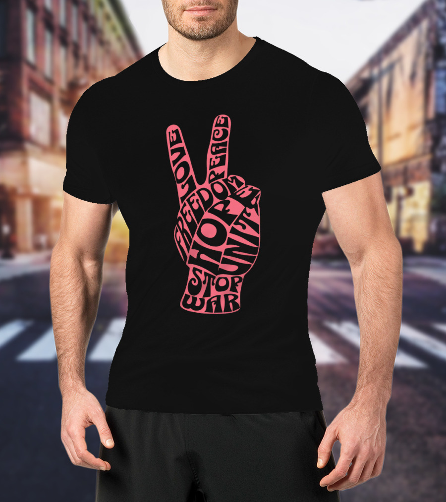 Love Peace Freedom Hope Unity Stop War 60s Challenge T-Shirt
