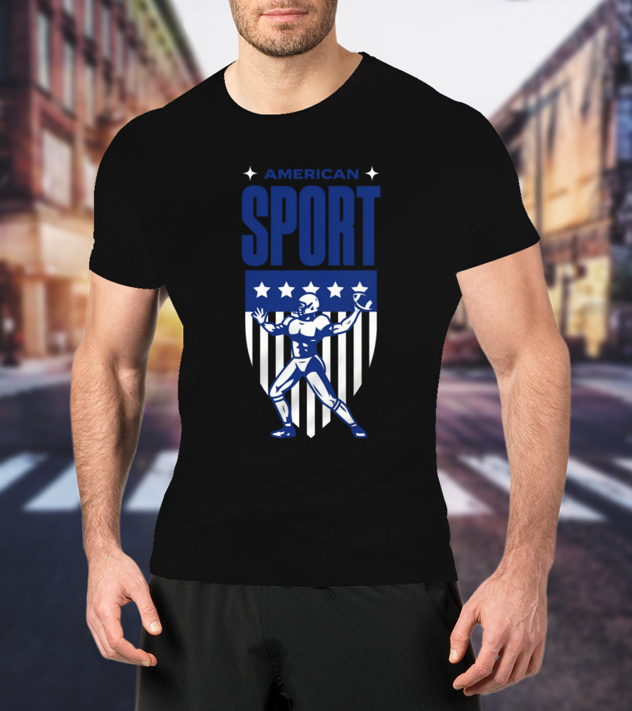 American Sport Football Icon Shield T-Shirt
