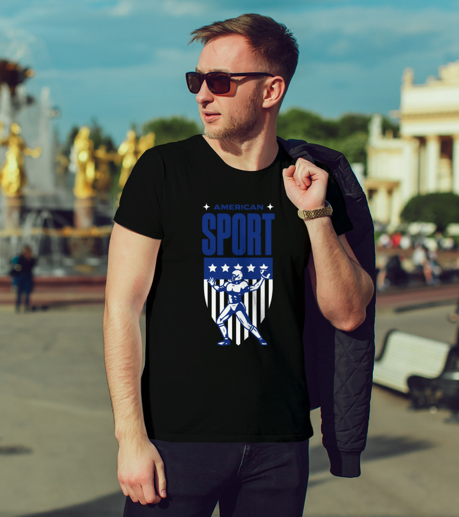 American Sport Football Icon Shield T-Shirt