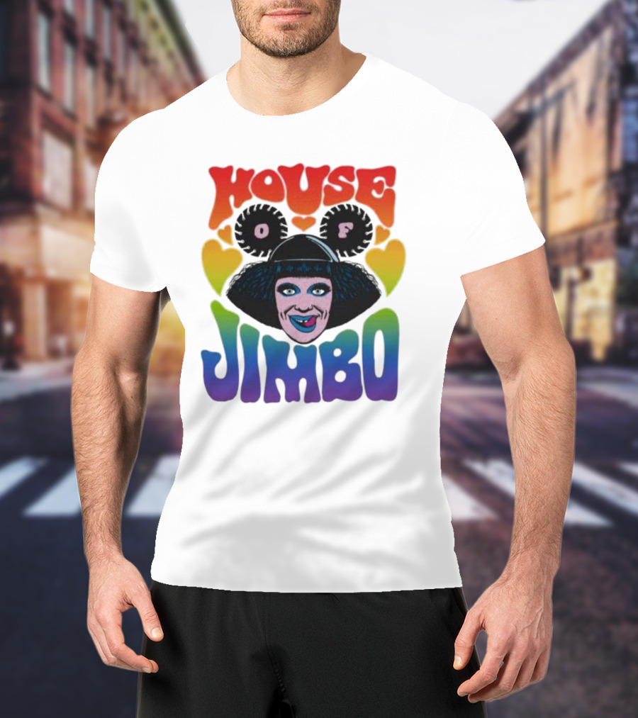 House Of Jimbo Rainbow Hearts Face T-Shirt