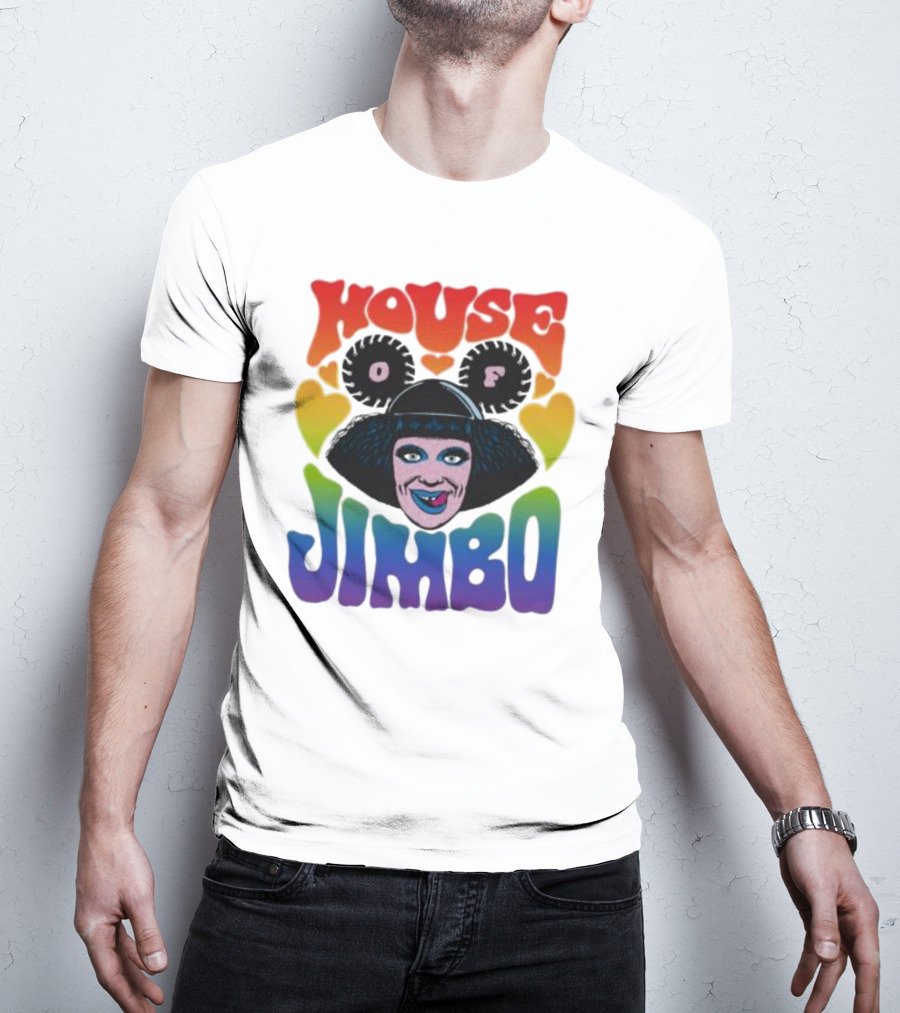 House Of Jimbo Rainbow Hearts Face T-Shirt