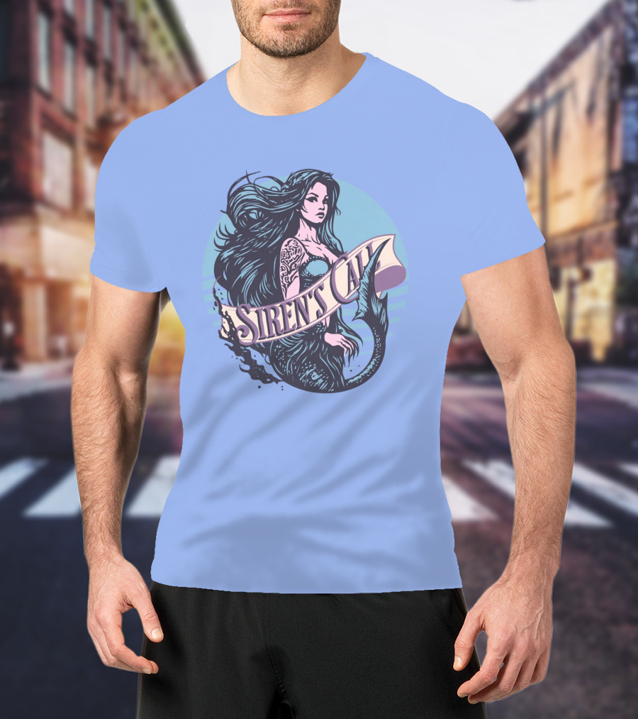 Siren's Call Mermaid Tattoo Ocean Waves T-Shirt