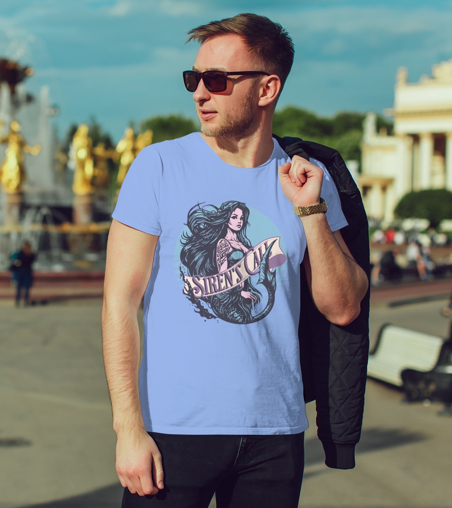 Siren's Call Mermaid Tattoo Ocean Waves T-Shirt