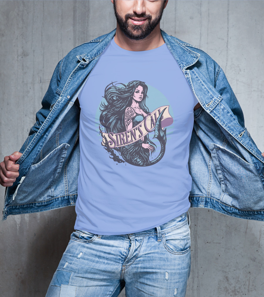 Siren's Call Mermaid Tattoo Ocean Waves T-Shirt