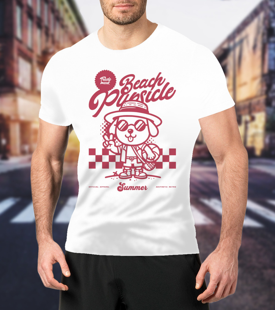 Trademark Beach Pupsicle Summer Aesthetic Retro T-Shirt