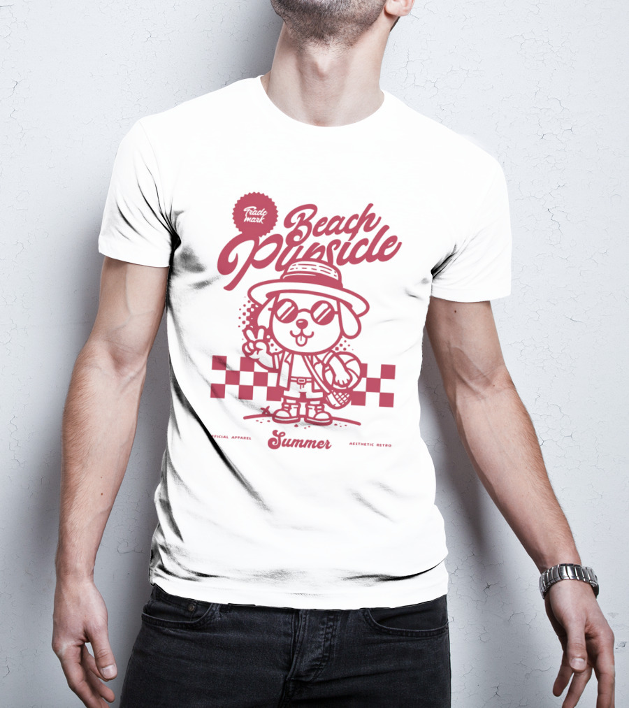 Trademark Beach Pupsicle Summer Aesthetic Retro T-Shirt