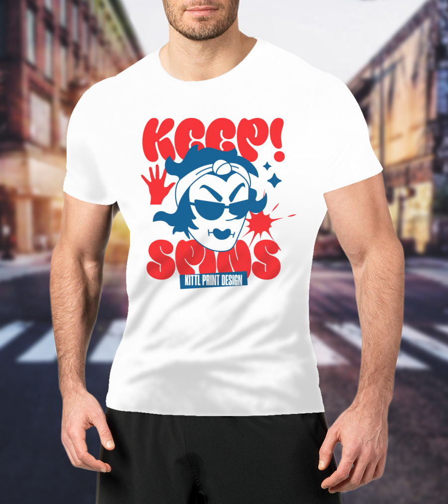Keep Spins Kittl Print T-Shirt