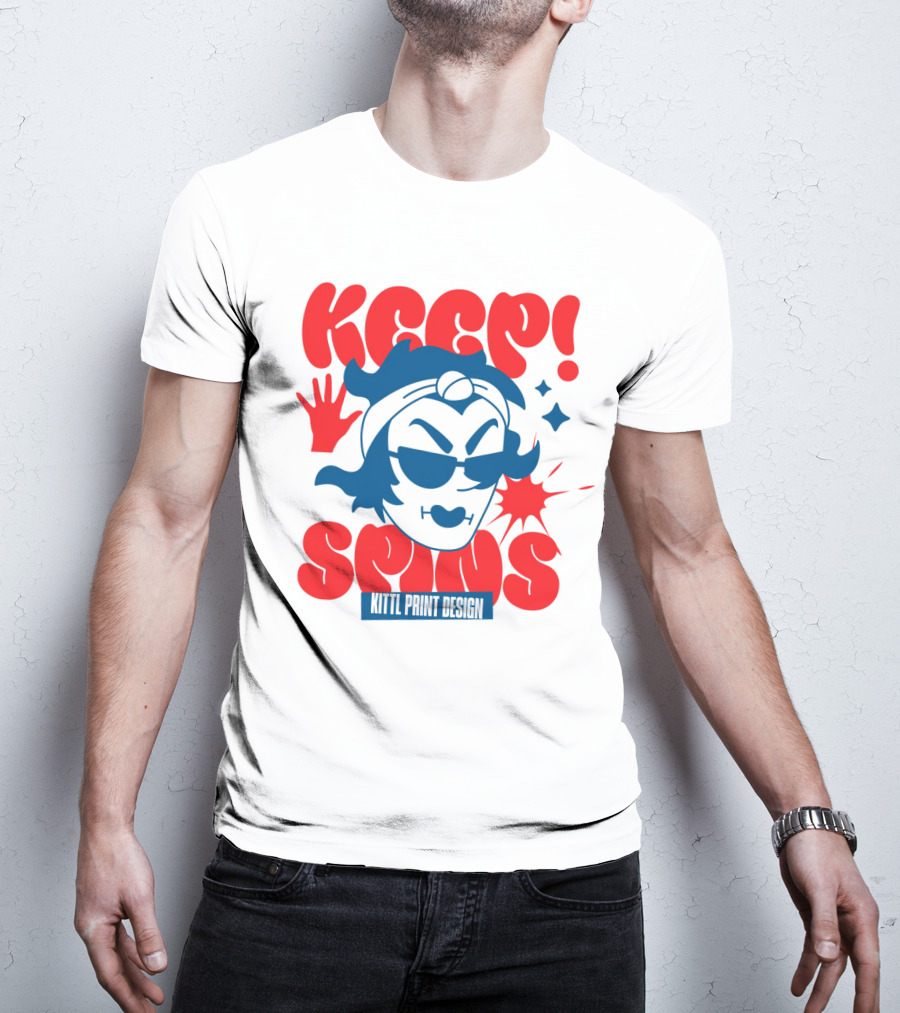 Keep Spins Kittl Print T-Shirt