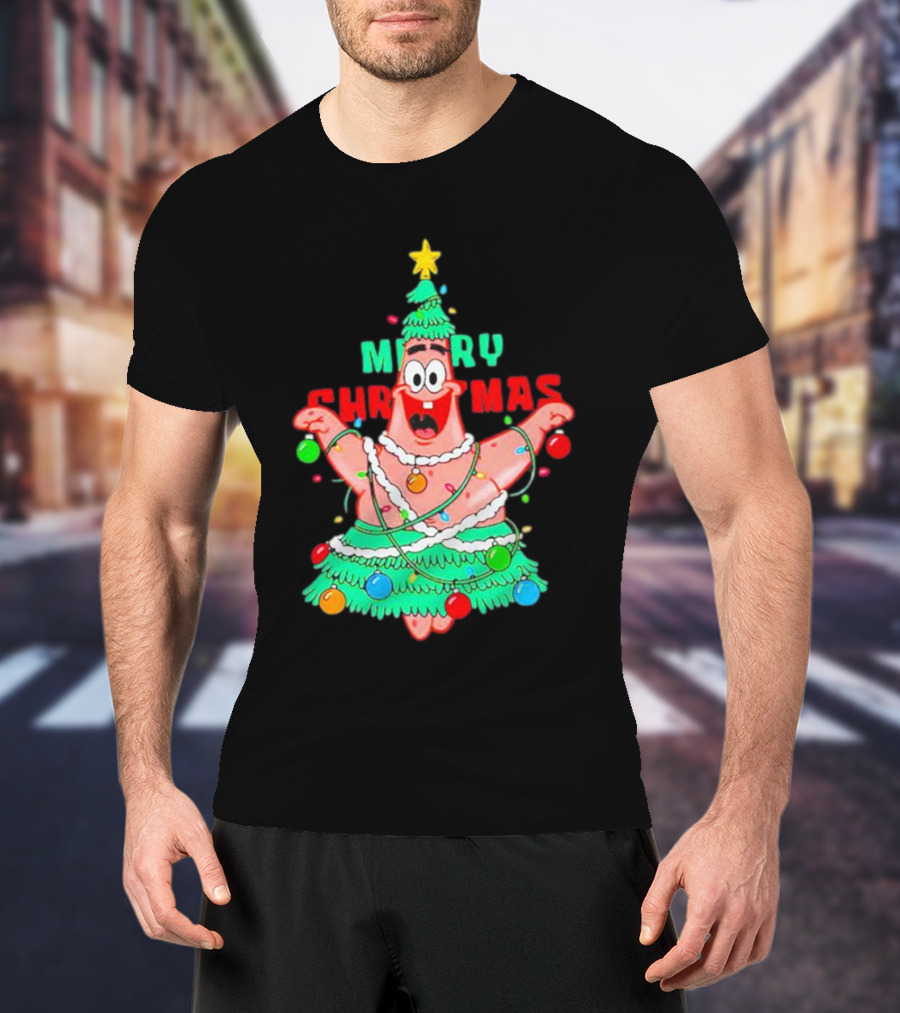 Patrick Star Merry Christmas Tree T-Shirt