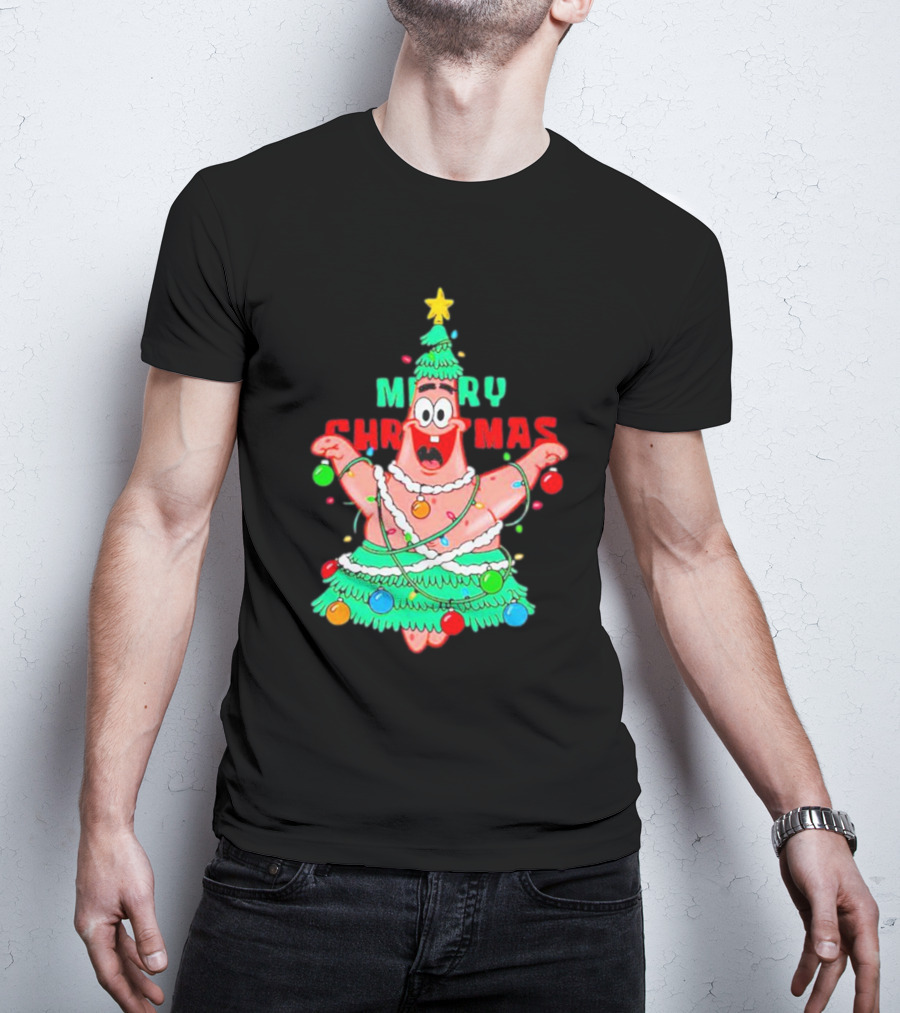 Patrick Star Merry Christmas Tree T-Shirt