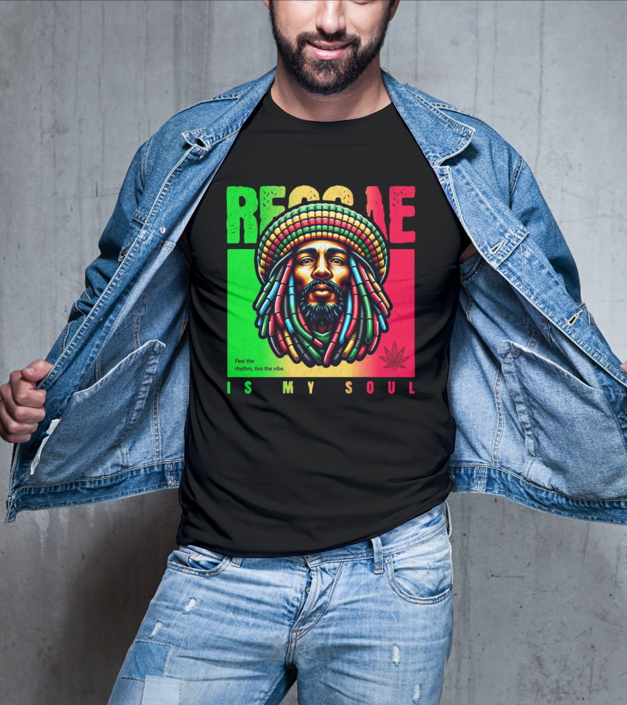 Reggae Feel The Rhythm Live The Vibe Is My Soul T-Shirt