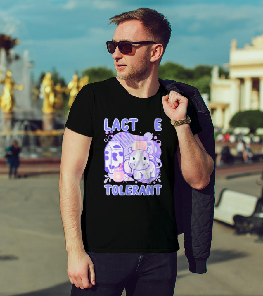 Lactose Intolerant Funny Milk Cow Cartoon T-Shirt