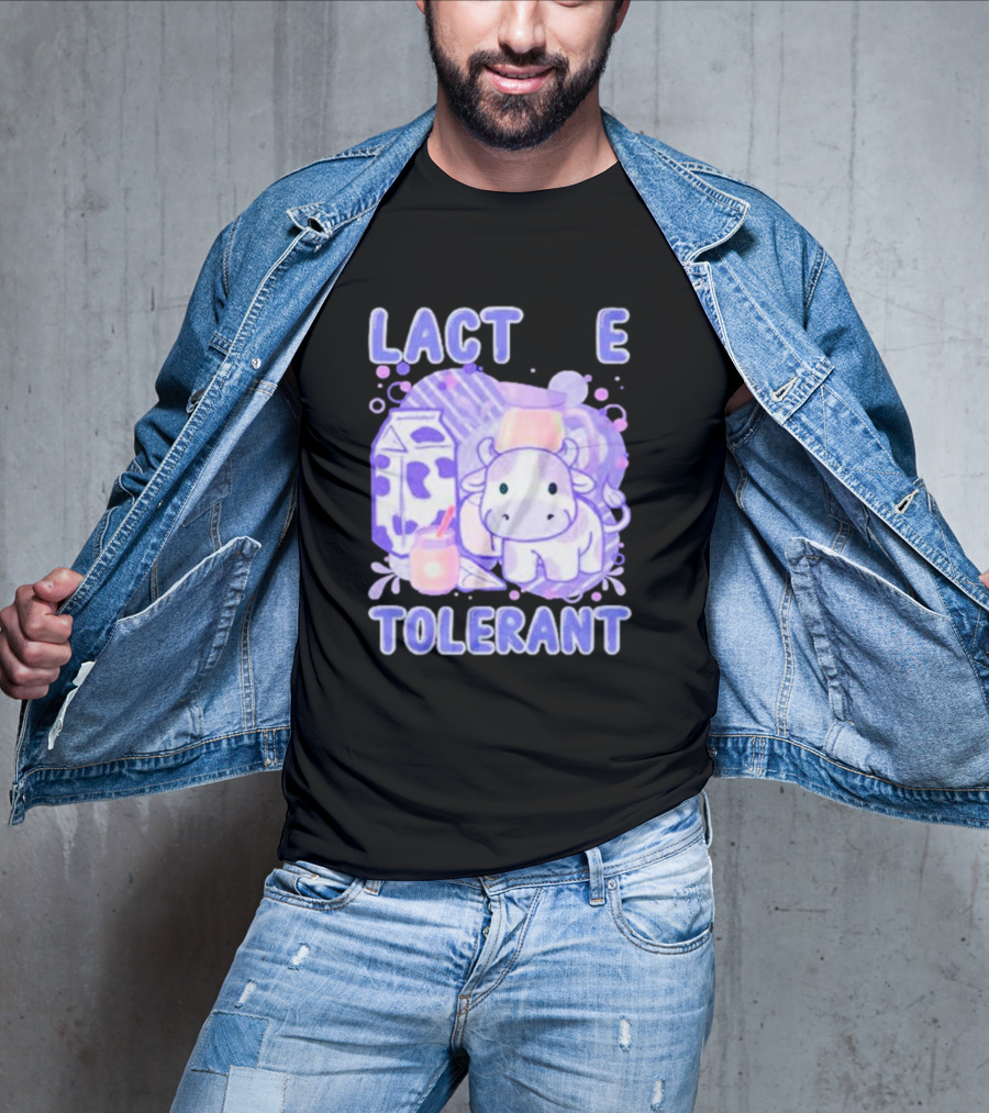 Lactose Intolerant Funny Milk Cow Cartoon T-Shirt
