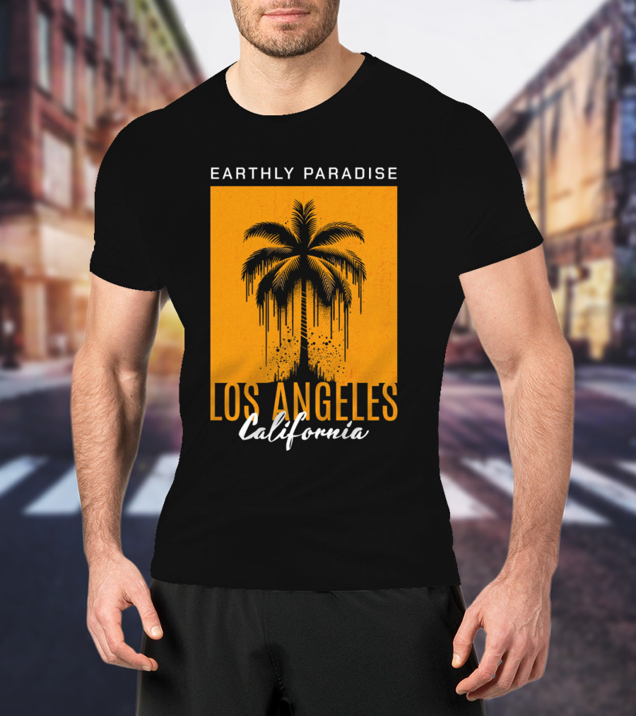 Earthly Paradise Los Angeles California Palm Tree T-Shirt