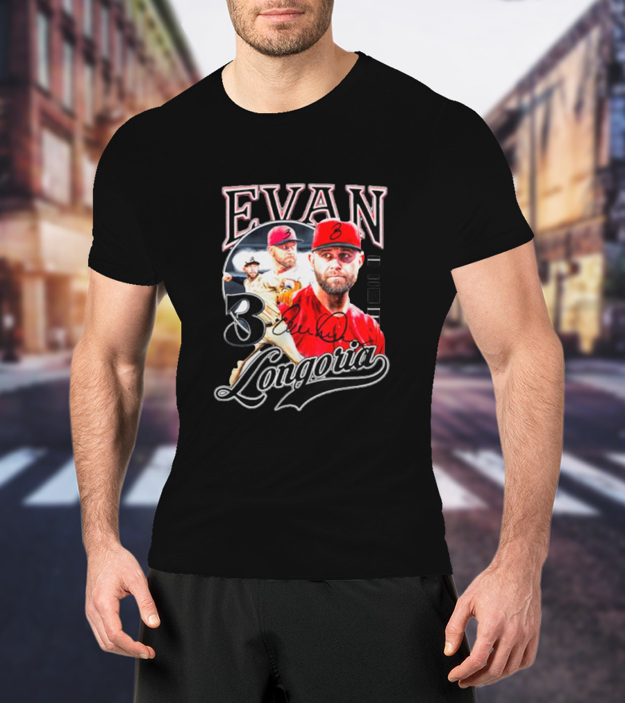 Evan Longoria 3 Arizona Diamondbacks Signature Baseball T-Shirt
