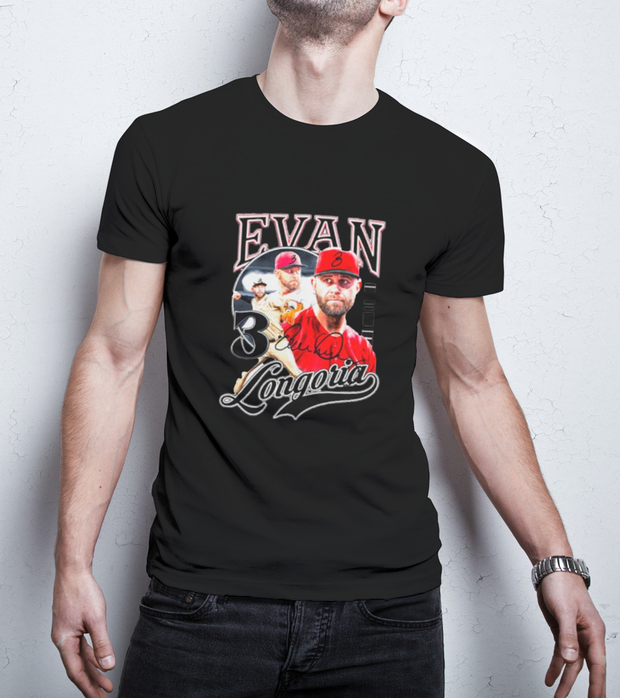 Evan Longoria 3 Arizona Diamondbacks Signature Baseball T-Shirt