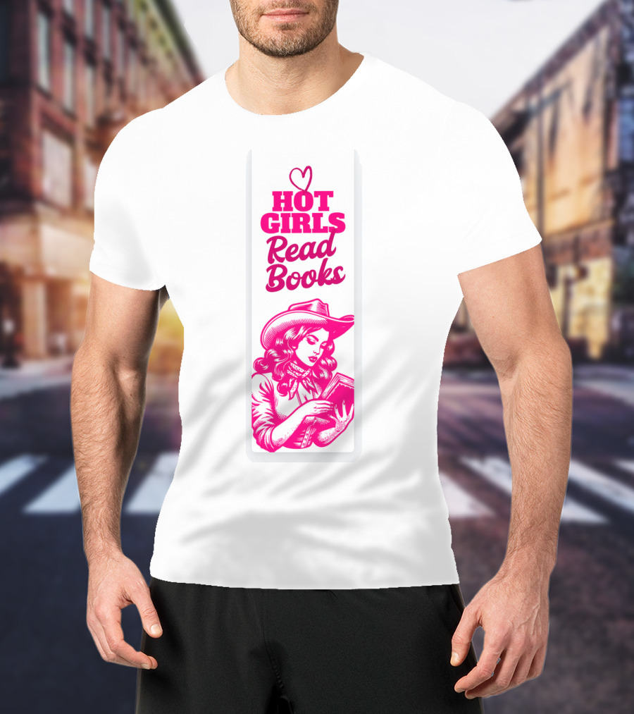 Hot Girls Read Books Cool Vintage Bookmark T-Shirt
