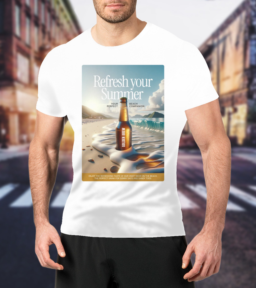Refresh Your Summer Golden Brew Beach Companion T-Shirt
