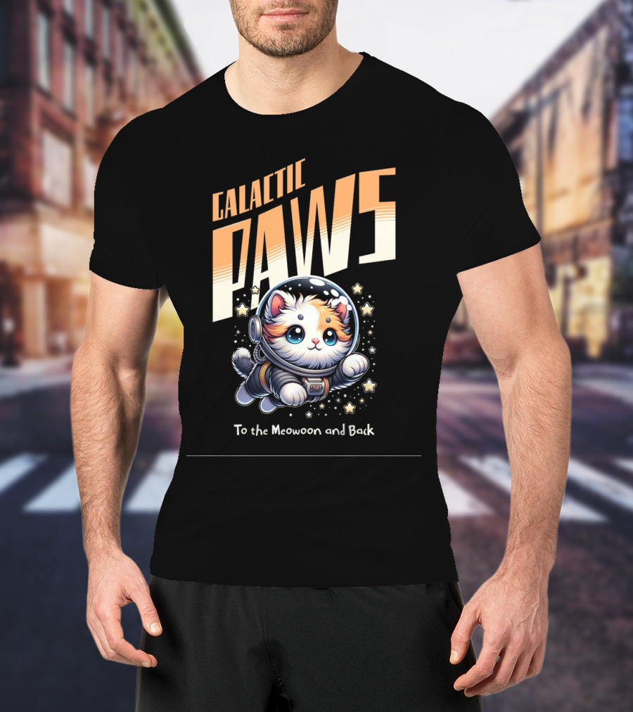 GALACTIC PAWS To The Meowoon And Back T-Shirt