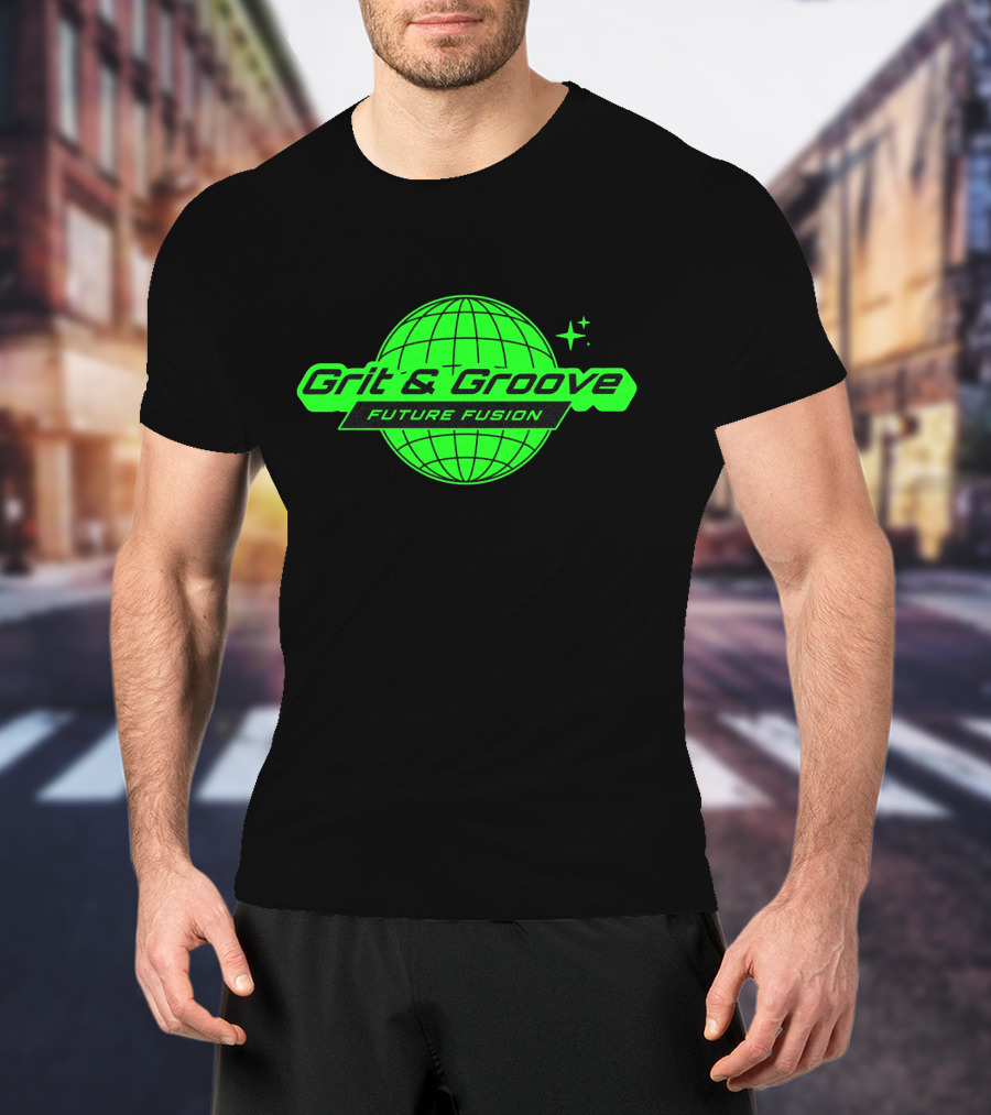 Grit And Groove Future Fusion Global Neon Green Sphere T-Shirt