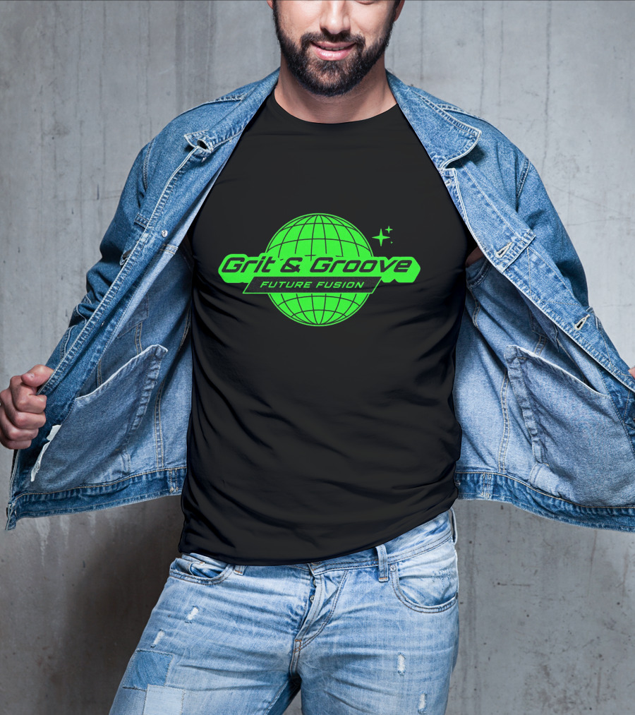 Grit And Groove Future Fusion Global Neon Green Sphere T-Shirt