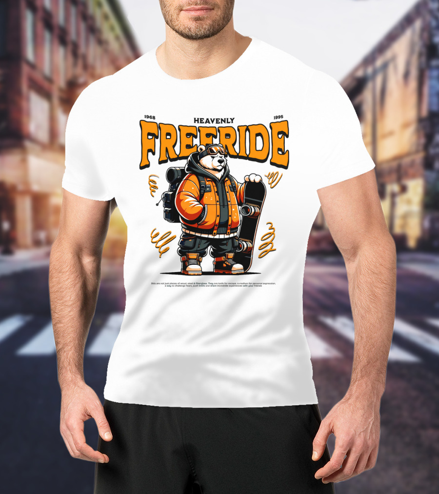 HEAVENLY FREERIDE Polar Bear Snowboard 1968 1995 T-Shirt