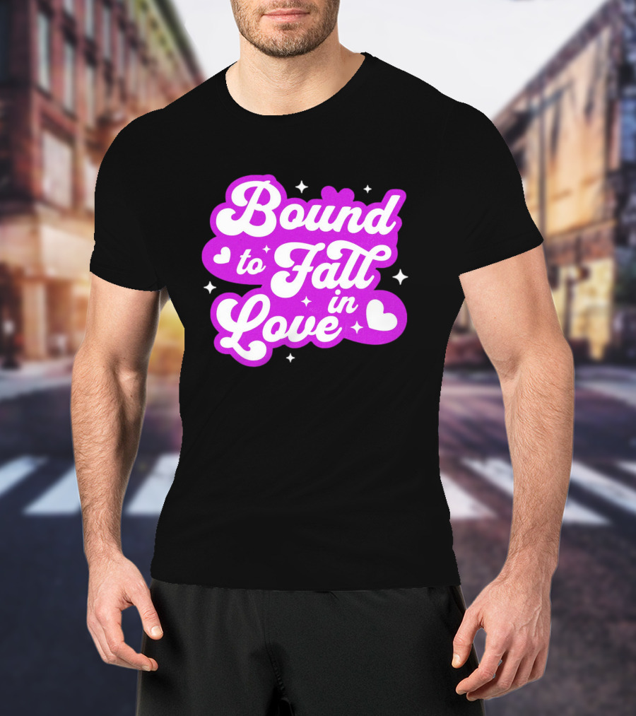 Bound To Fall In Love Purple Heart Stars T-Shirt
