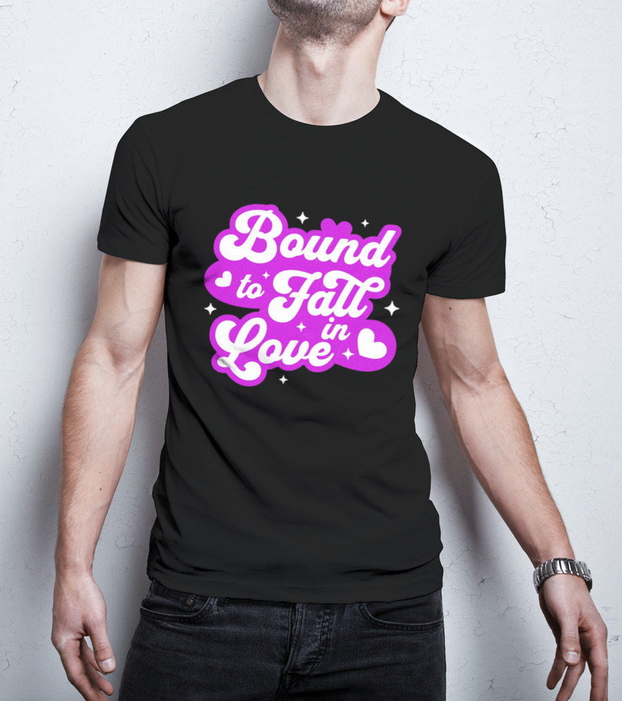 Bound To Fall In Love Purple Heart Stars T-Shirt