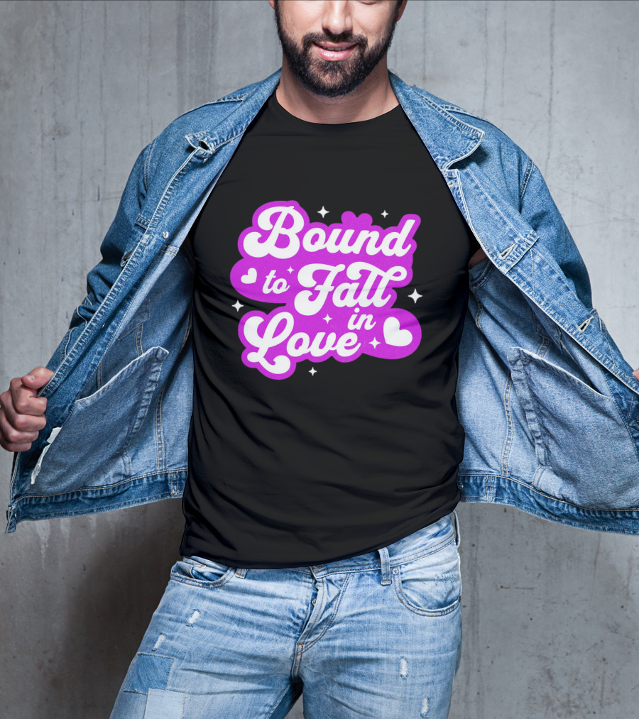 Bound To Fall In Love Purple Heart Stars T-Shirt