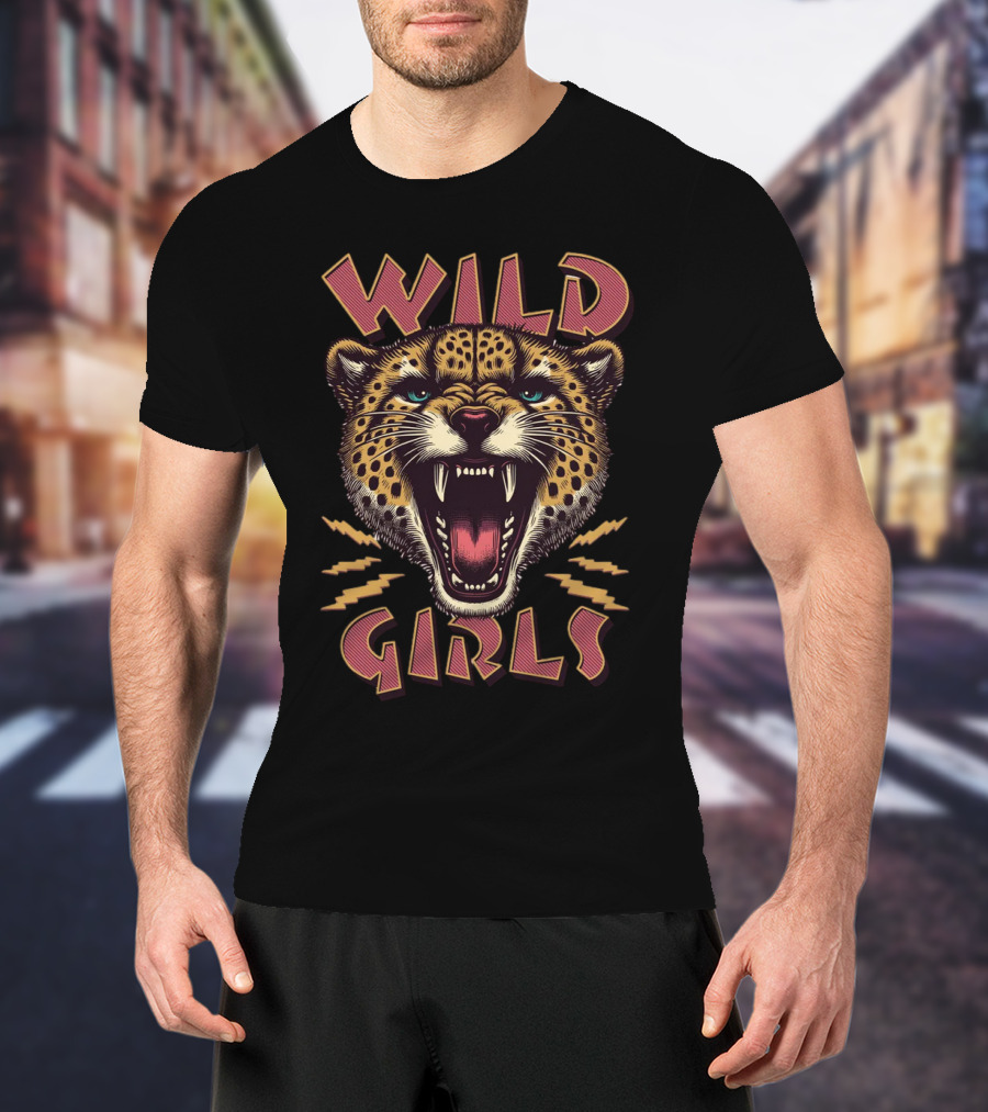 Wild Cheetah Head Roaring Girls T-Shirt