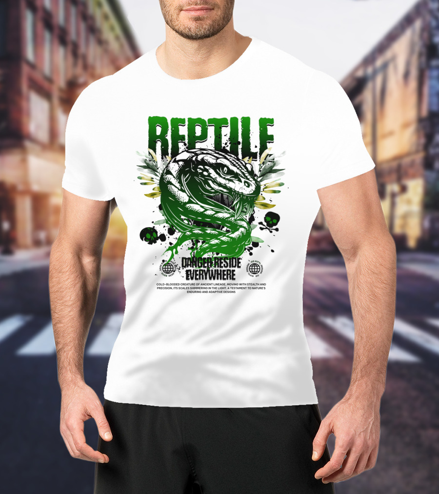 Reptile Danger Reside Everywhere Stealth Creature Of Ancient Lineage T-Shirt