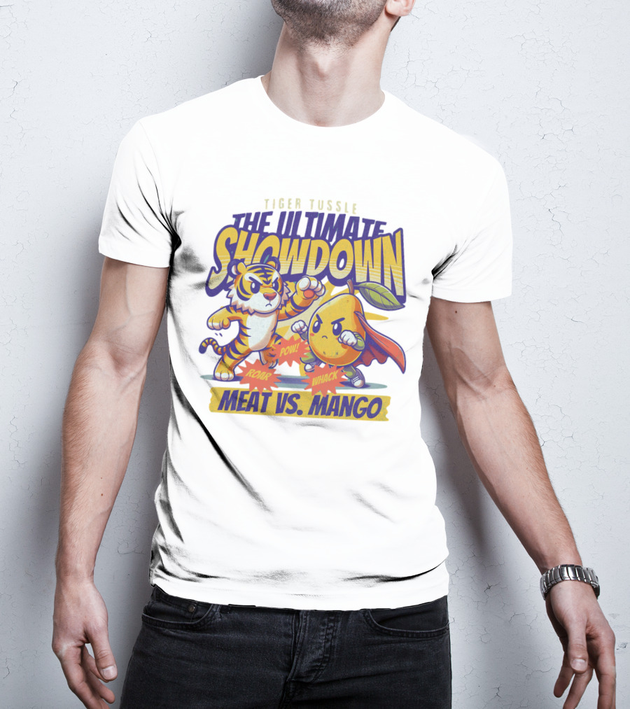 Tiger Tussle The Ultimate Showdown Meat Vs. Mango T-Shirt