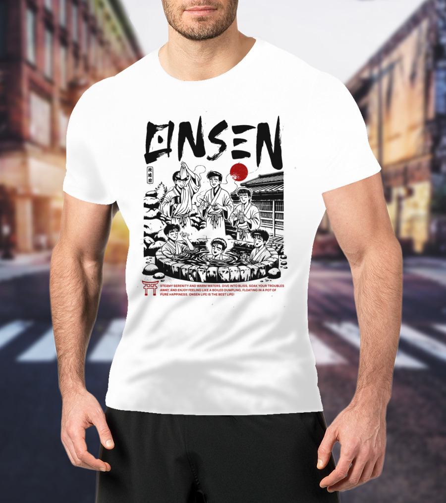 Onsen Hot Spring Soak Pure Happiness Anime T-Shirt