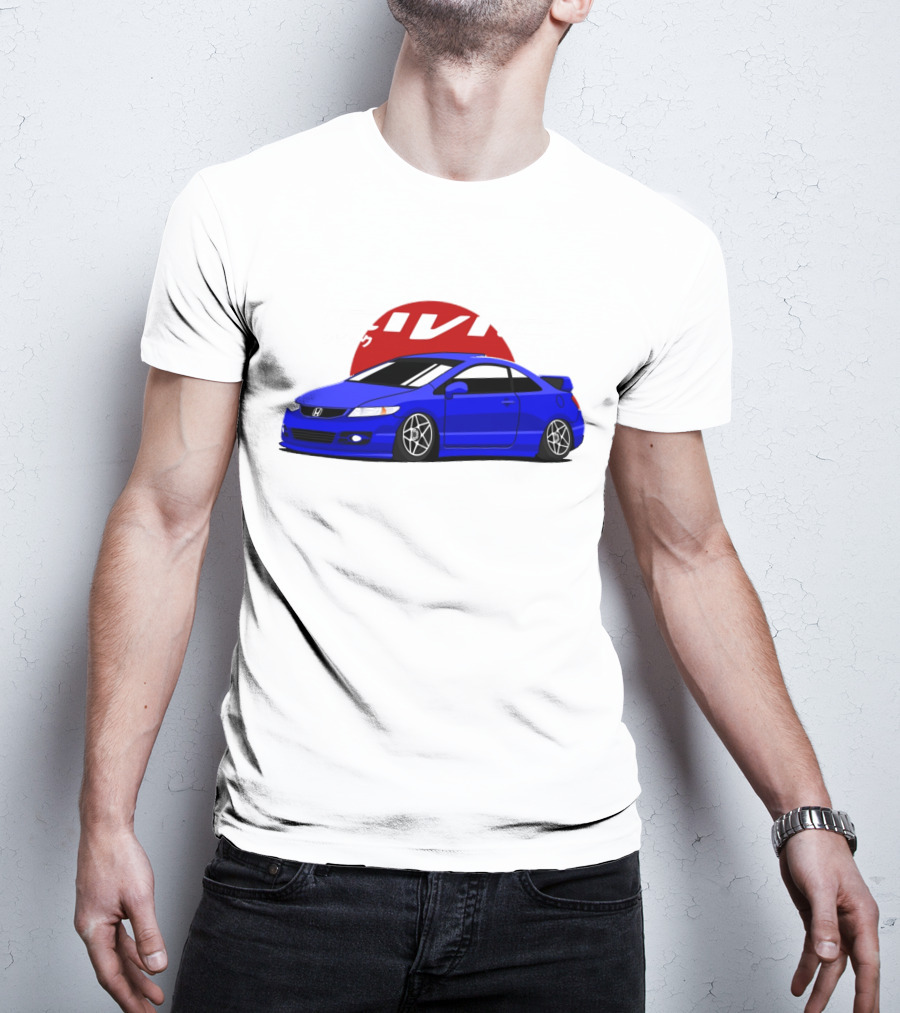 Civic SI JDM Cars Honda Blue Sports Car Japanese T-Shirt