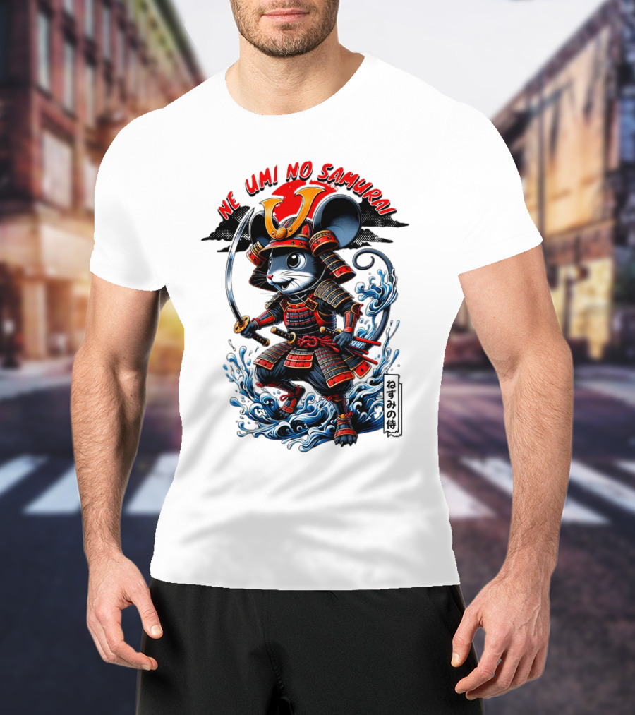 Ne Umi No Samurai Mouse Samurai Cute T-Shirt