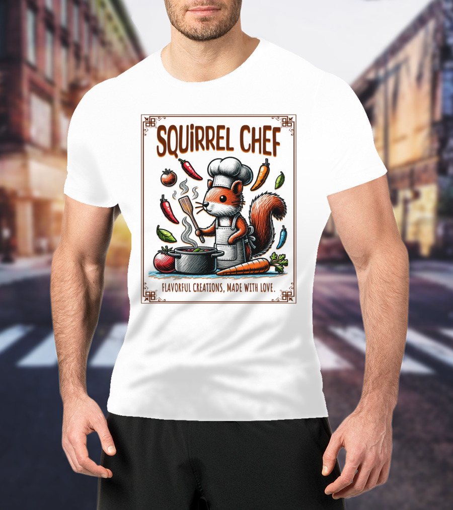 Squirrel Chef Flavorful Creations Made With Love T-Shirt