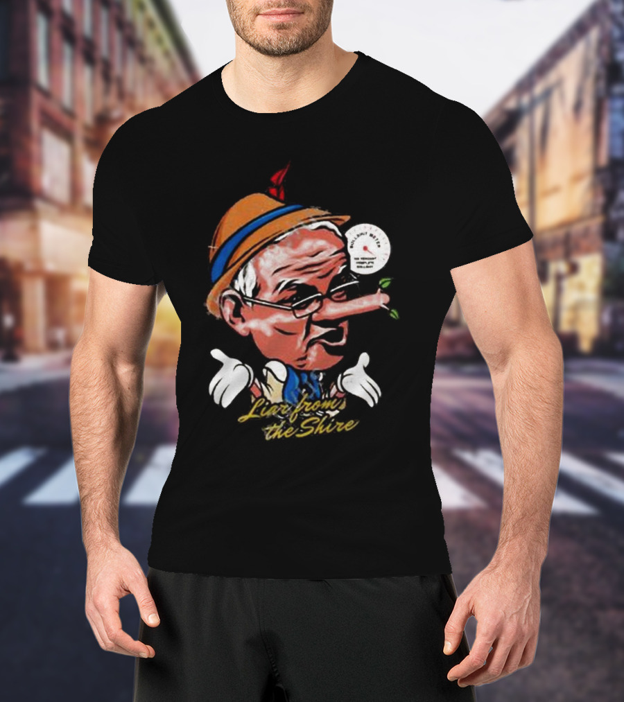 Scott Morrison Liar From The Shire Pinocchio Nose With Puppet Hands T-Shirt