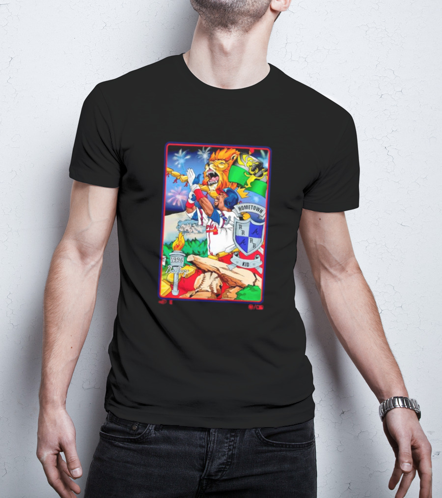 Hometown Kid Bat Boy 1996 Braves Lion Fireworks T-Shirt