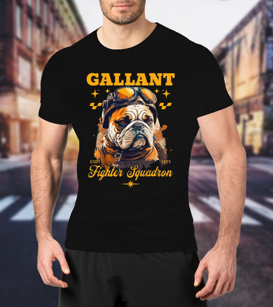 Gallant Bulldog Fighter Squadron 1975 Vintage Pilot Theme ESDT T-Shirt
