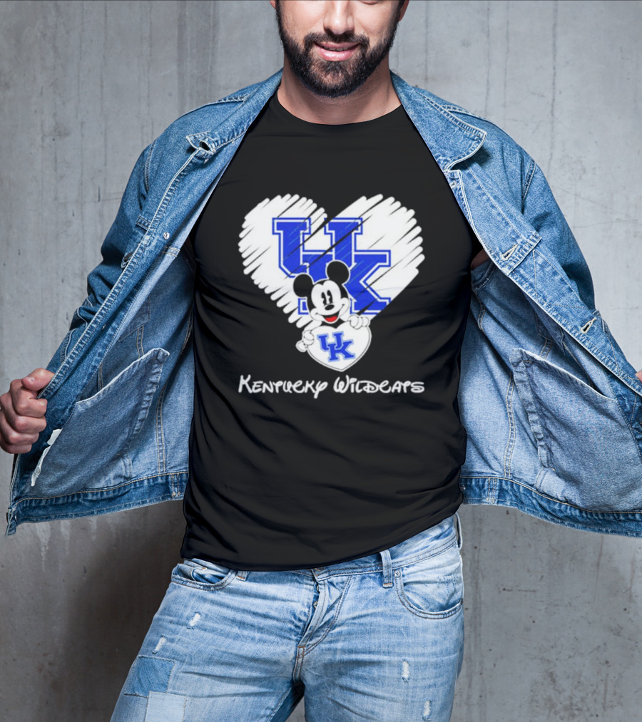 Mickey Mouse Kentucky Wildcats Heart T-Shirt