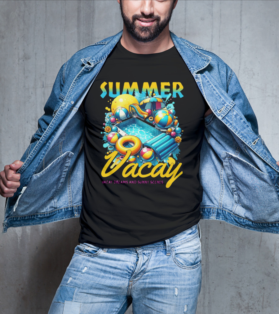 Summer Vacay Dreams And Sunny Scenes Pool Party T-Shirt