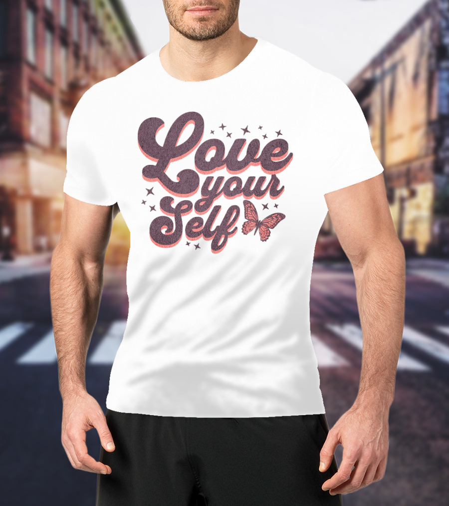Love Yourself Butterfly With Stars T-Shirt