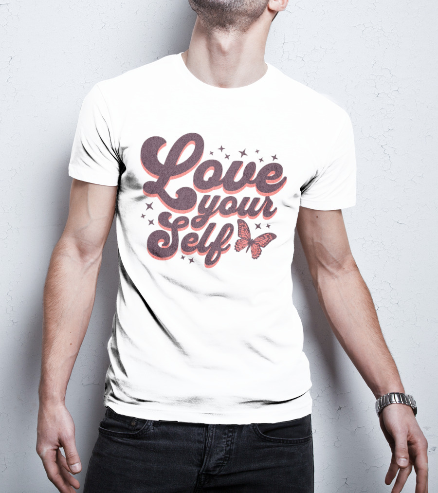 Love Yourself Butterfly With Stars T-Shirt