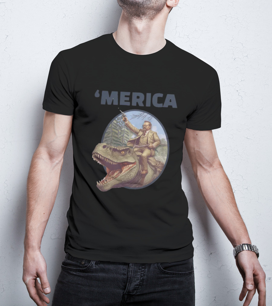 'Merica Dinosaur Rider Macrodosing Tr T-Shirt