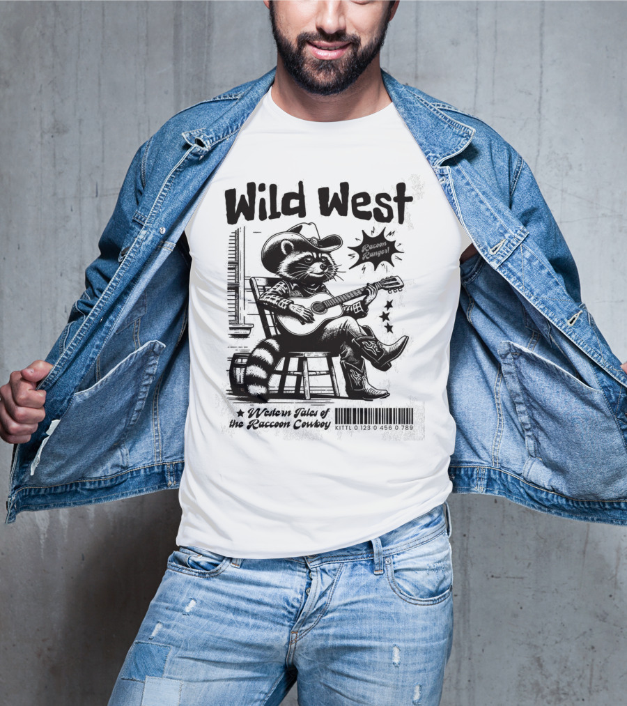Wild West Raccoon Ranger Western Tales Of The Raccoon Cowboy T-Shirt
