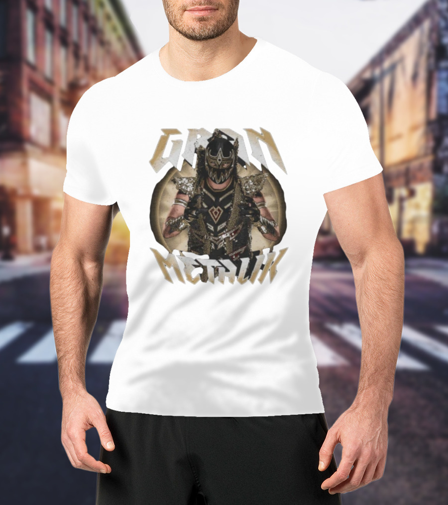 Gran Metalik Wrestling Masked Warrior Pose T-Shirt