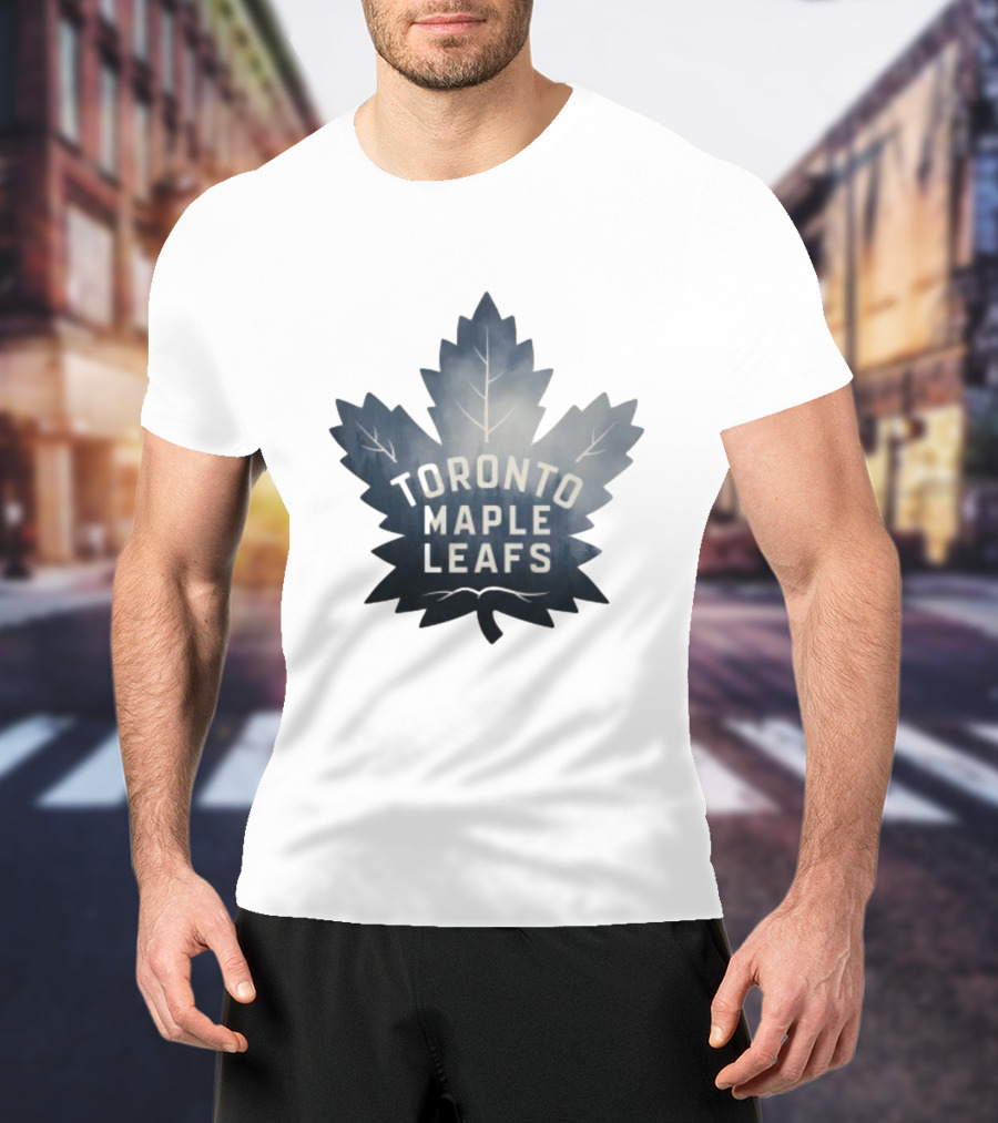 Toronto Maple Leafs Logo In Maple Leaf Shape T-Shirt