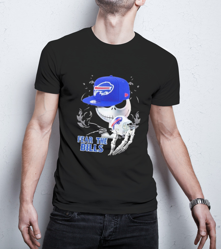 Buffalo Bills Jack Skellington Fear The Bills Halloween NFL Crossover T-Shirt